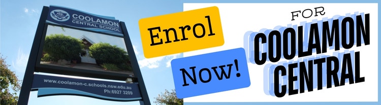 Illustration including the schools digital sign and a message to enrol now