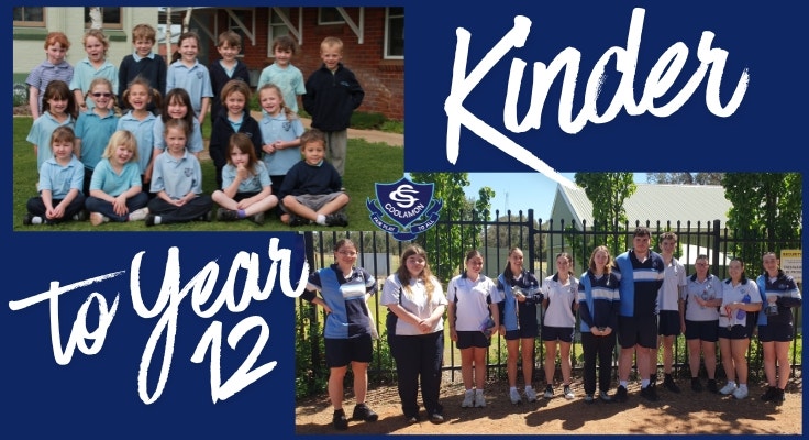 Year 12 2025 photos of them in kinder and year 12