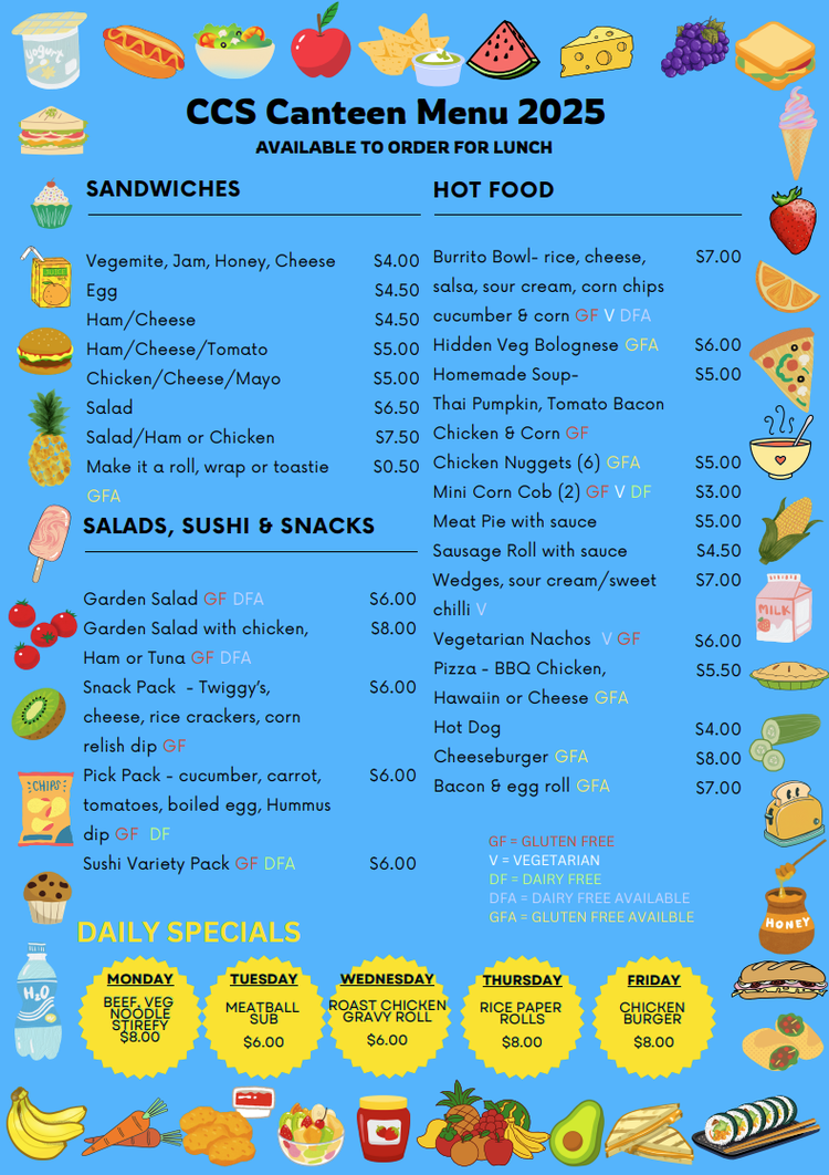 CCS Canteen menu image 1